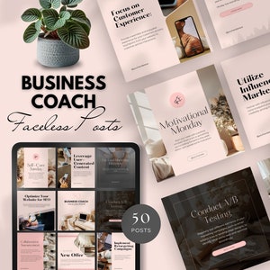 business coach faceless posts faceless instagram account post marketing templates social media digital marketing done for you canva editable