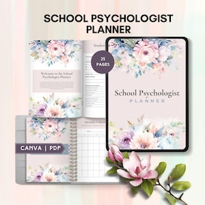 school psychologist planner digital school counselor journal Special Ed Teacher Iep Tracker counselling psych intern printable canva PDF