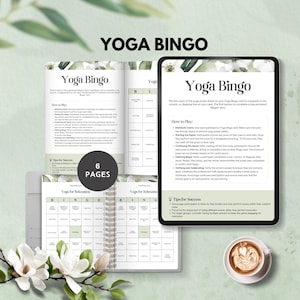 yoga bingo for kids yoga game printable wellness bingo fitness activity for family yoga teacher card game calming digital instant download