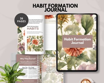 habit formation journal habit tracker printable personal development guided prompts for habits affirmation goal setting instant download