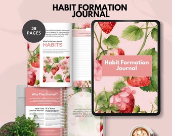 habit formation journal habit tracker printable personal development guided prompts for habits affirmation goal setting instant download PDF