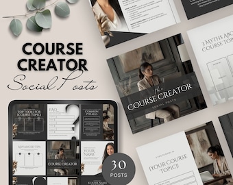 creatore del corso instagram post corso online modello di marketing sui social media modello modificabile di contenuti per piccole imprese per allenatore di lancio del corso