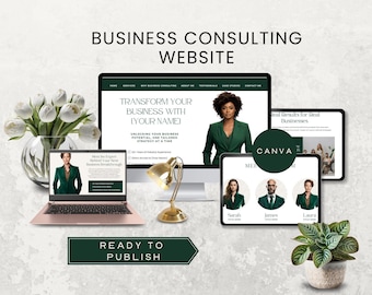 business consulting website templates canva coach consultant freelancer small business owner sales landing page editable instant download