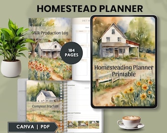 the ultimate homestead planner 2024 digital homestead planner printable garden journal homesteading organizer farm planner editable PDF