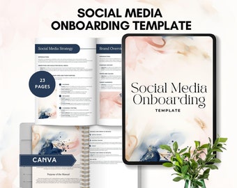 social media manager client onboarding template new client starter kit welcome packet questionnaire virtual assistant guide proposal canva