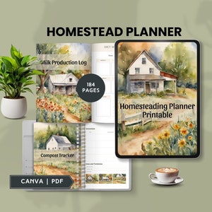 the ultimate homestead planner 2024 digital homestead planner printable garden journal homesteading organizer farm planner editable PDF