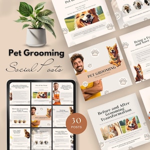 Hundepflege Social Media Haustierpflege Instagram Post-Vorlagen für Haustier-Shop-Groomer Marketing Hundepflege Salon Geschäft IG Hund dalon canva