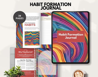 habit formation journal habit tracker printable personal development guided prompts for habits affirmation goal setting instant download PDF