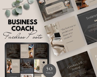 business coach faceless posts faceless instagram post templates coaching business start up digital marketing digital product canva editable