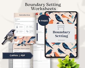 boundaries worksheet boundary setting workbook healthy boundaries for coach personal space mental health therapy tool self love journal dbt