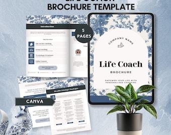 life coach brochure template coaching business package flyer life coach services profile prices health coach marketing tool editable canva