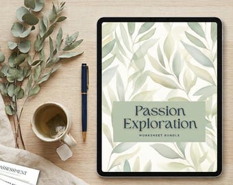 passion worksheet for self improvement template Find Your life Purpose journal Coach tool Goal setting planner self discovery canva editable