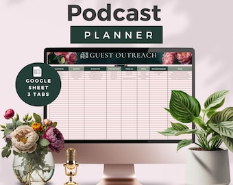 podcast planner google sheets podcast planner spreadsheet digital Podcast content episode tracker audience growth checklist guest outreach