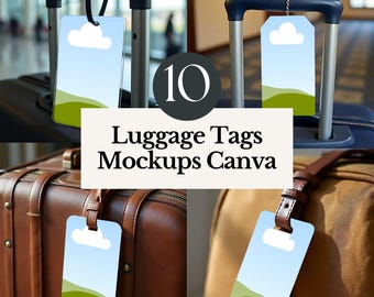 luggage tag mockup canva custom suitcase label display easy drag and drop personalize travel bag accessory template add your design editable