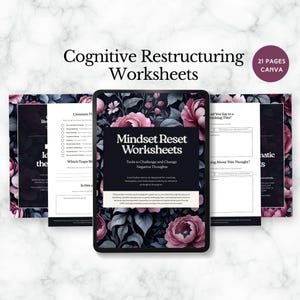 werkbladen cognitieve herstructurering herkaderen negatieve denkpatronen afdrukbare hulpmiddelen voor copingvaardigheden CGT-therapie Kit voor emotionele regulatie