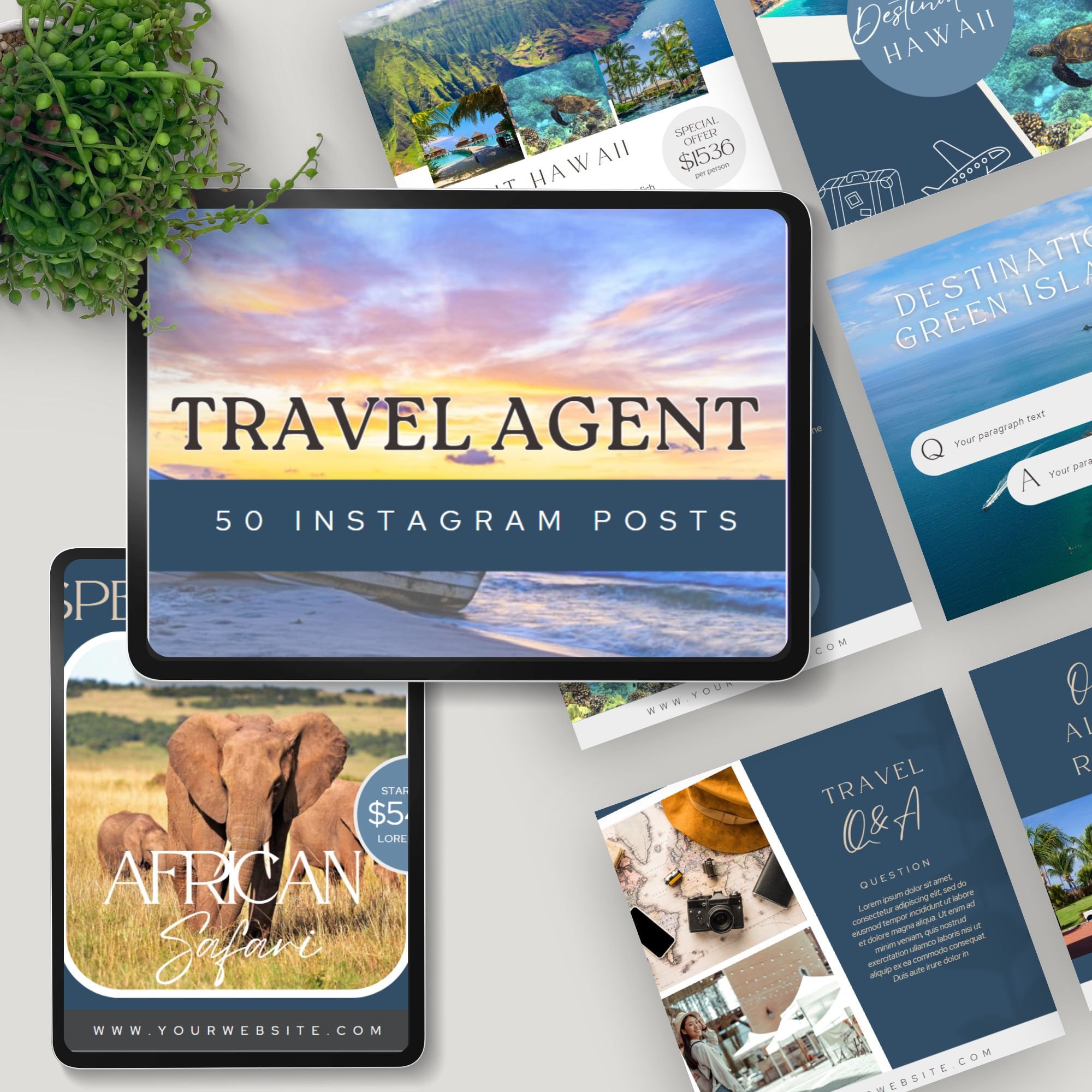 Travel Agent Instagram Template Posts Canva Social Media Manager Travel ...
