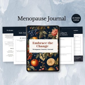 menopause journal canva template symptom tracker womens health support perimenopause relief log midlife planner hormone health worksheet PDF