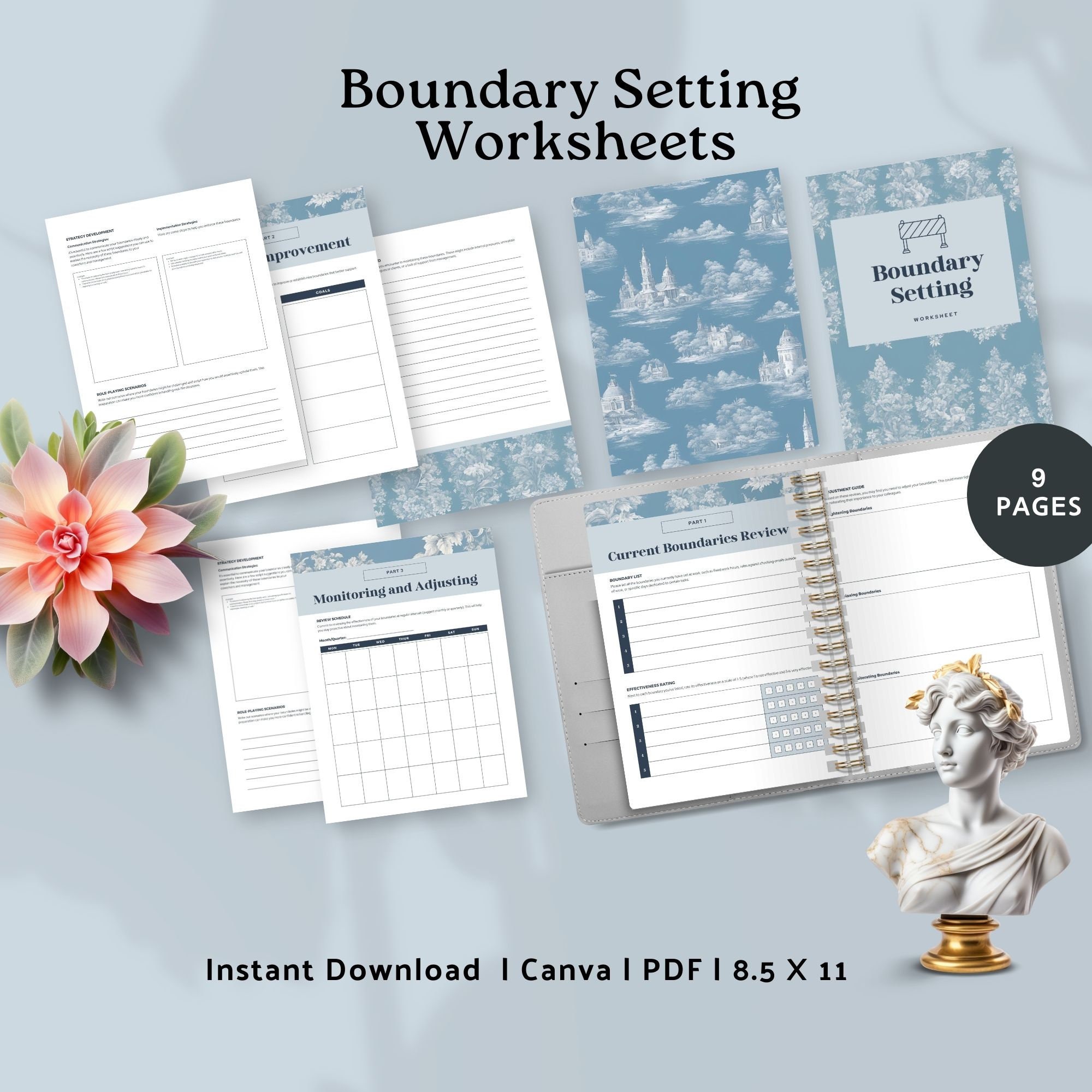 Boundary Setting Worksheet Healthy Boundaries Coaching Printable Mental ...