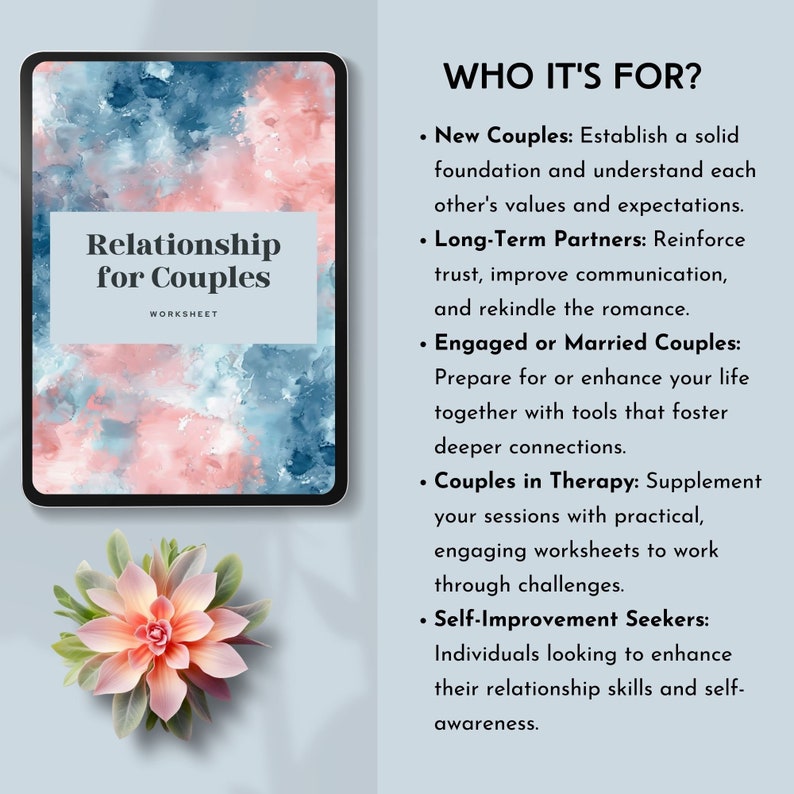 Printable Couples Therapy Worksheet Relationship Workbook Bundle ...