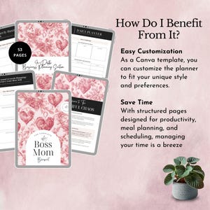 Mompreneur Planner for working mums organizer entrepreneur tracker family printable work life balance gift for mom productivity log template
