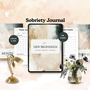 Diario de sobriedad Hoja de trabajo digital para la prevención de recaídas Planificador de recuperación de adicciones Regalo para sobrios Salud mental Imprimible Alcohólico en recuperación PDF