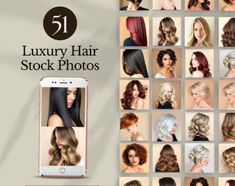 luxury hair stock photos wig extensions images faceless digital marketing aesthetic beauty photos hair model bundle reels social media post