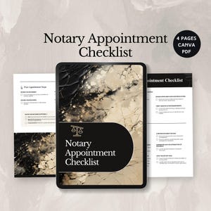 notary appointment checklist notary public client intake form editable signing agent supplies printable mobile notary public template canva
