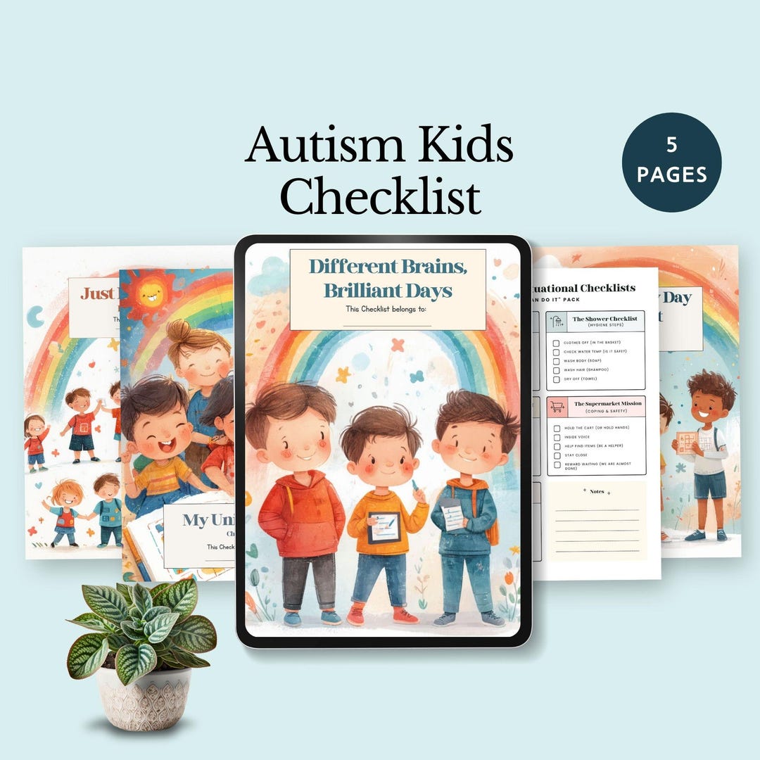 Checklist Kids Autism Template Visual Schedule Daily Routine Chart Task ...