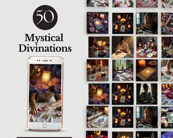 tarot stock photo spiritual coach social media witchy aesthetic images celestial branding visuals crystals candle ritual divination healer