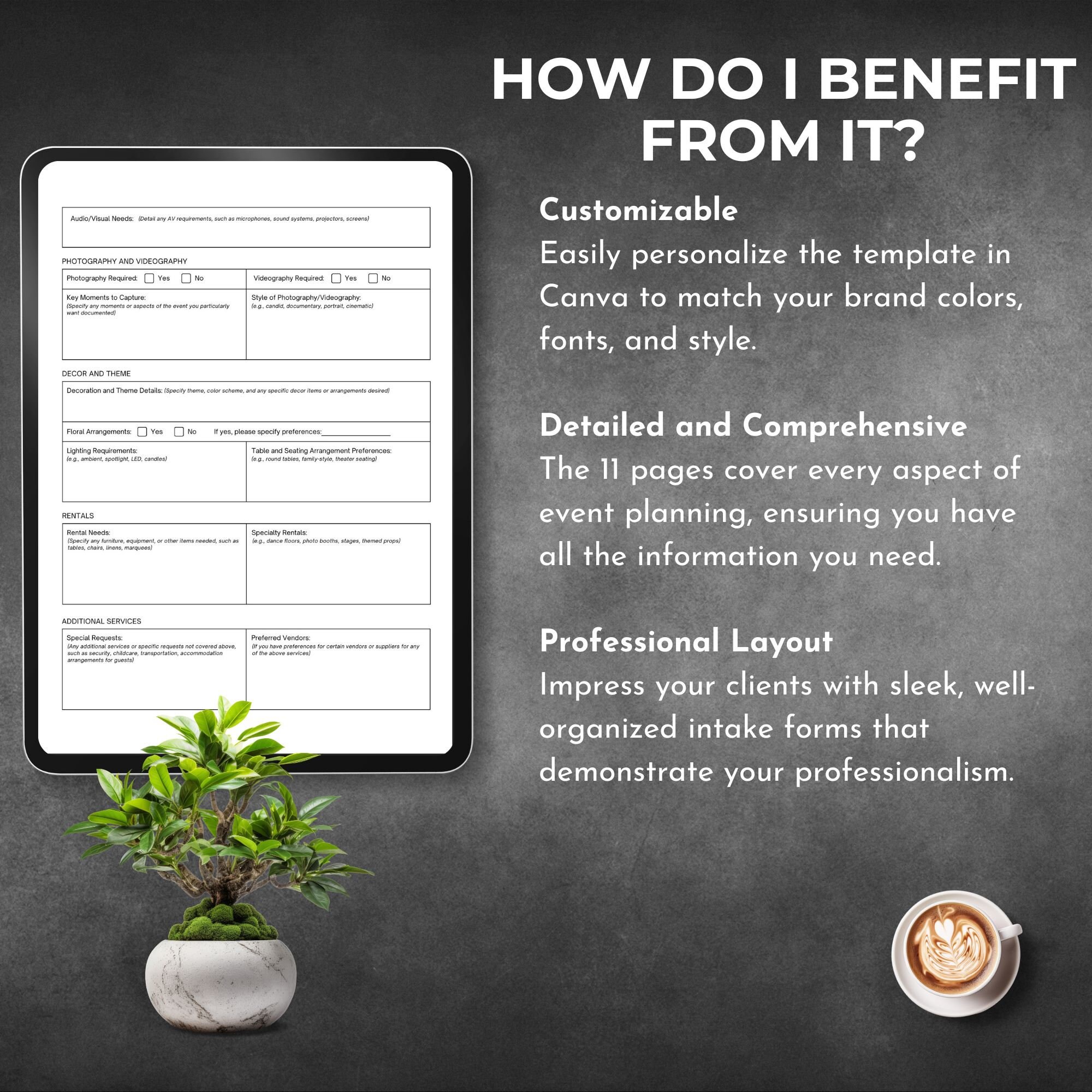Event Intake Form Examples Event Planner Intake Form Canva Template Event Organizer Service ...