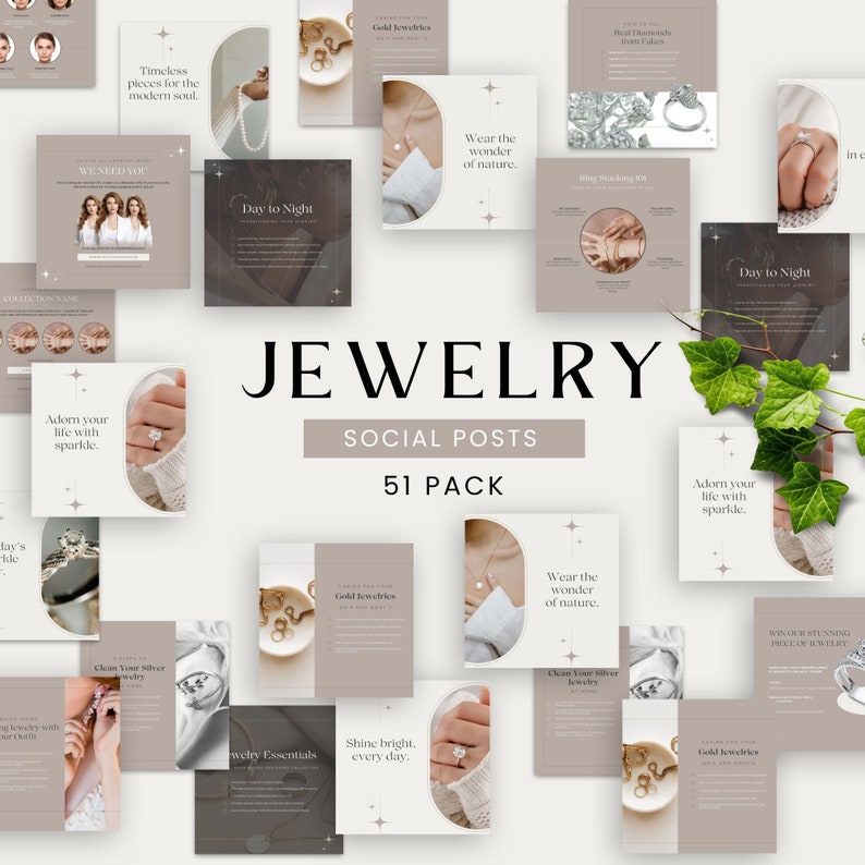 Social Media Posts Jewelry Instagram Post Template Canva Jewelry Social ...