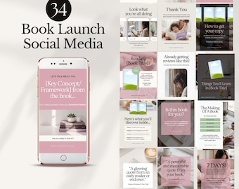 book launch social media templates author instagram post writer promotion kit boostagram marketing branding canva editable instant download