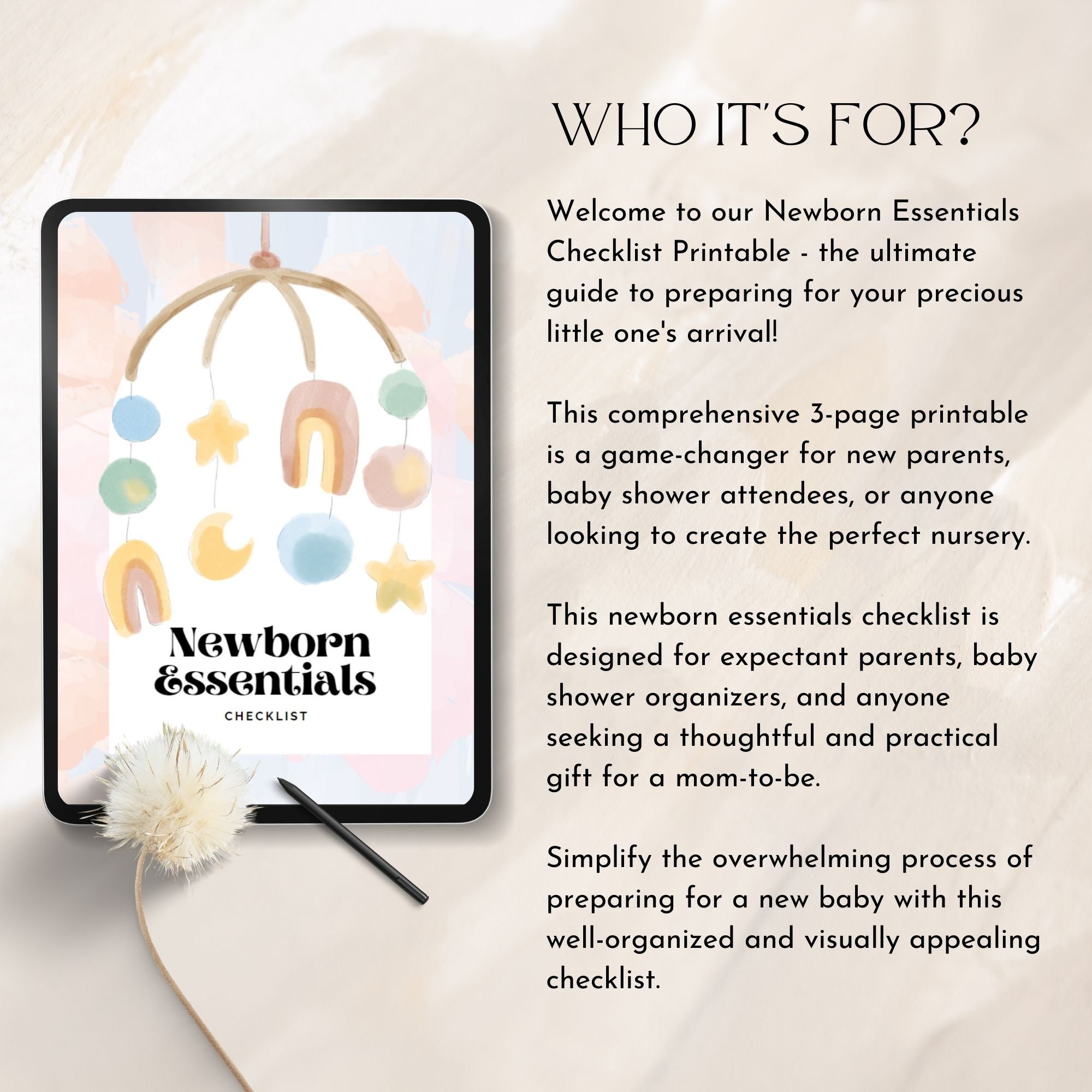 Newborn Essentials Checklist Printable Pdf Baby Must Haves Baby ...