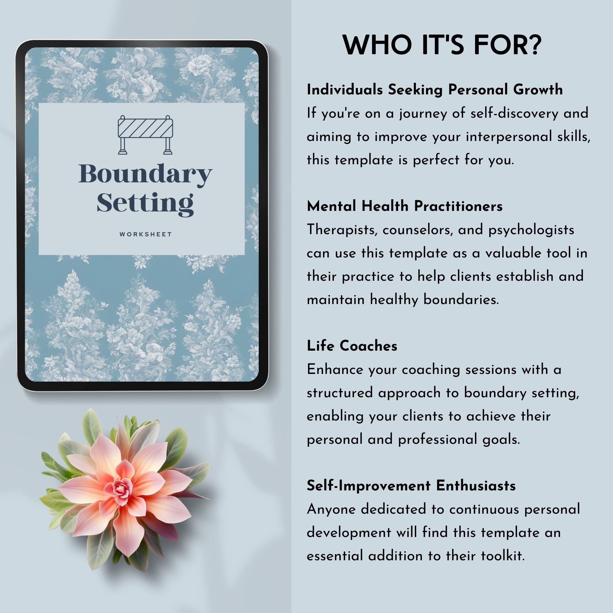 Boundary Setting Worksheet Healthy Boundaries Coaching Printable Mental ...