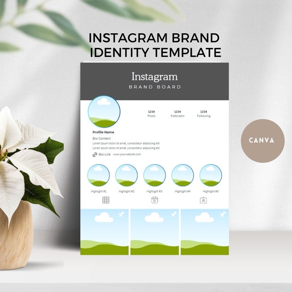instagram brand identity canva template IG brand kit social media branding strategy for consistent cohesive feed Editable Instant Download