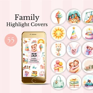 highlight cover family instagram stories parenting social media icons motherhood pink IG covers mom life content posts pastel editable canva