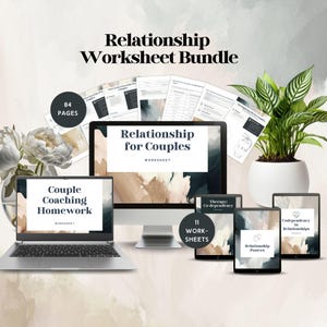 Relationship worksheet bundle couples therapy tools cbt marriage counseling workbook conflict resolution journal codependency canva template