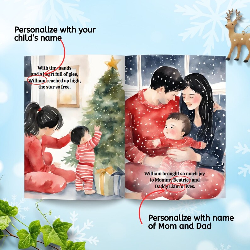 My First Christmas Book Personalized Baby 1st Christmas Story Etsy Canada