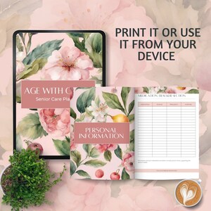 senior care planner Caregiving Checklist printable elderly daily log for family caregiver home health nurse journal log instant download