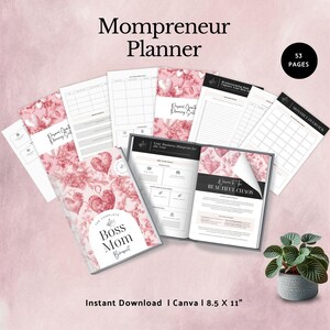 Mompreneur Planner for working mums organizer entrepreneur tracker family printable work life balance gift for mom productivity log template