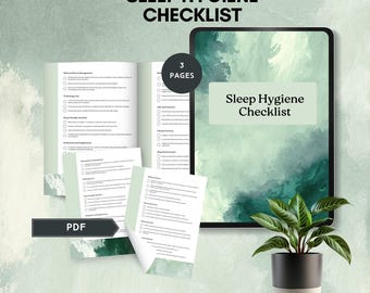 sleep hygiene checklist sleep tracker printable bedtime diary improve sleep nighttime routine sleep planner relaxation guide insomnia relief