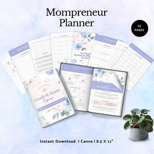 Mompreneur Planner for working mums daily organizer entrepreneur weekly tracker small business owner tool gift for mom editable template