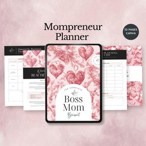 Mompreneur Planner for working mums organizer entrepreneur tracker family printable work life balance gift for mom productivity log template