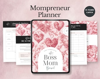 Mompreneur Planner for working mums organizer entrepreneur tracker family printable work life balance gift for mom productivity log template