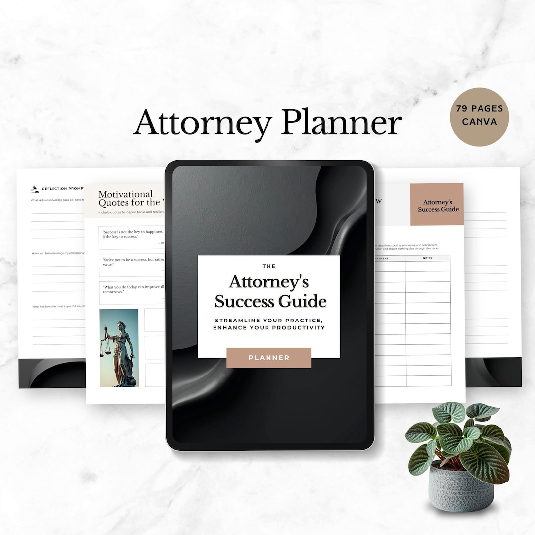 Attorney Planner Lawyer Organizer Modern Black Litigation Binder Legal ...