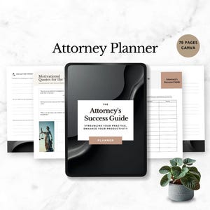attorney planner lawyer organizer modern black litigation binder legal case tracker paralegal notes printable template gift for attorney