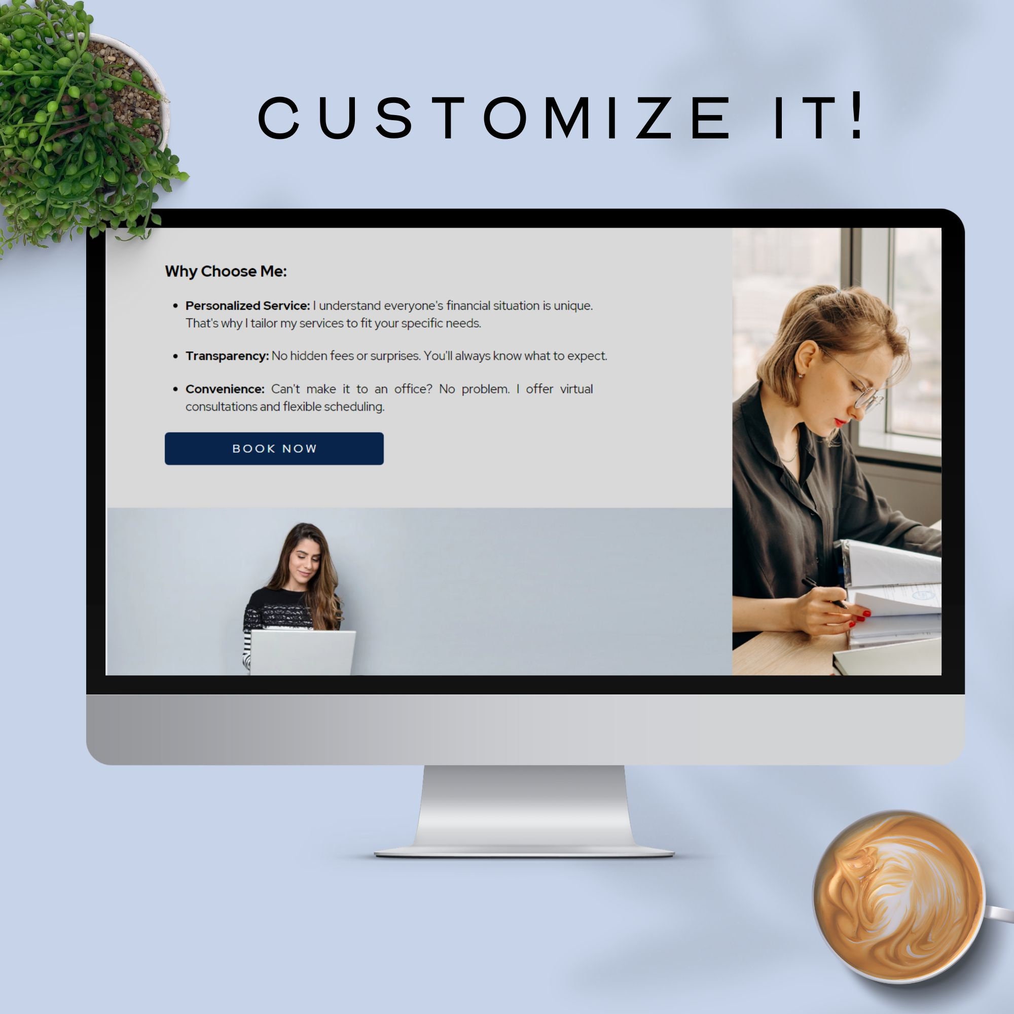 Accountant Website Template Accounting Bookkeeper Marketing Sales Page