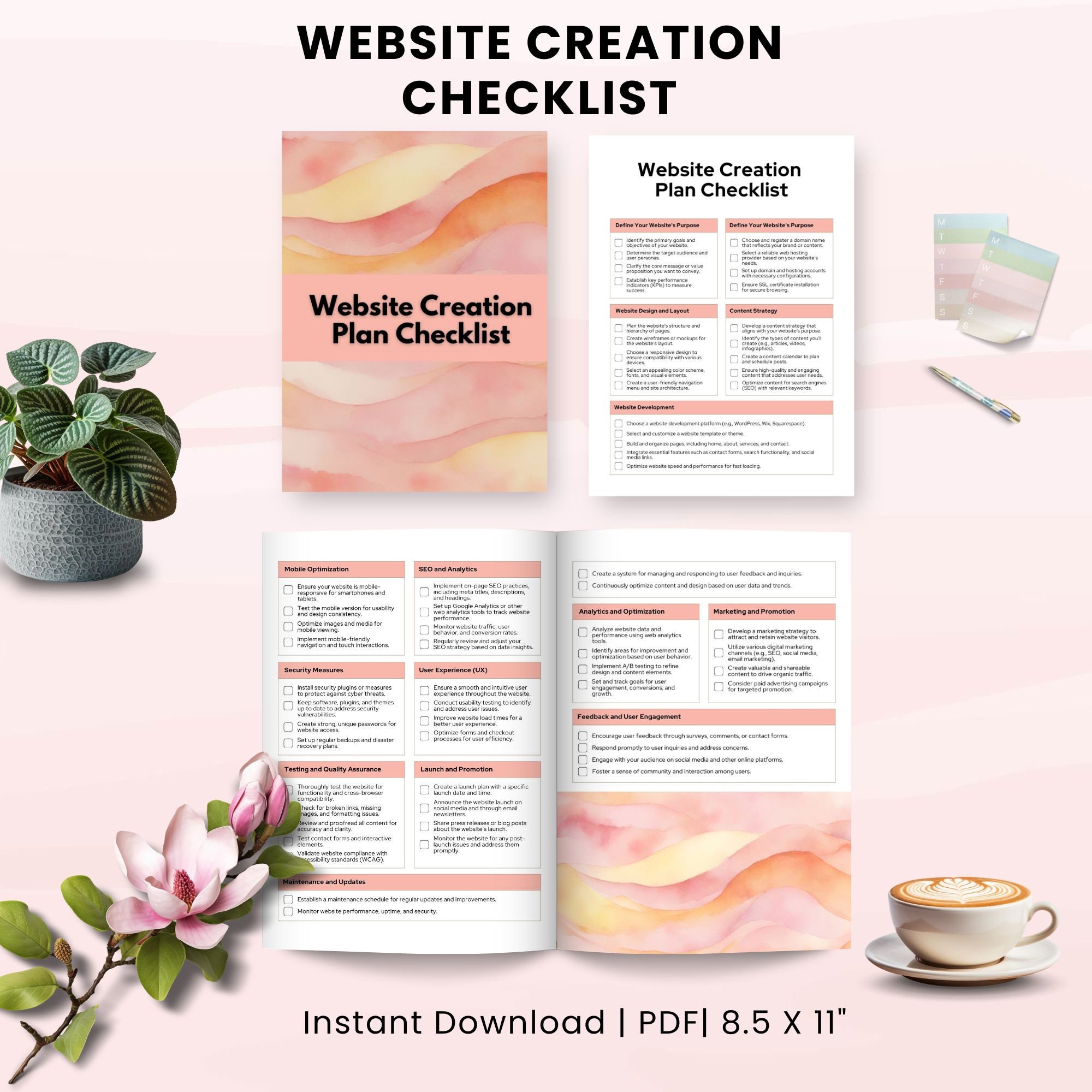 Website Design Checklist for Website Creation Web Site Planner Online ...