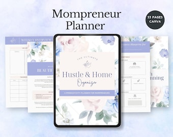 Mompreneur Planner for working mums daily organizer entrepreneur weekly tracker small business owner tool gift for mom editable template