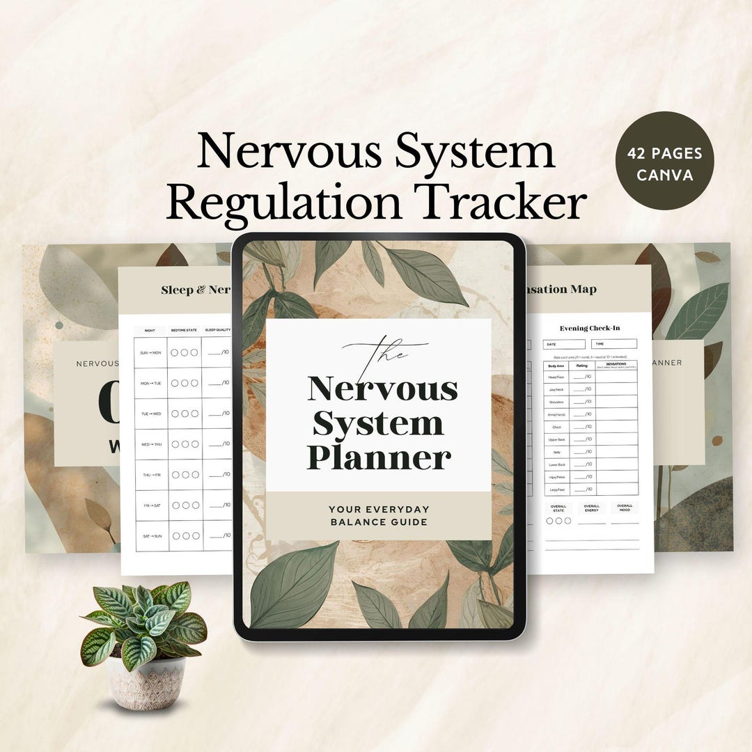 Nervous System Regulation Tracker Anxiety Coping Skill Workbook Somatic ...